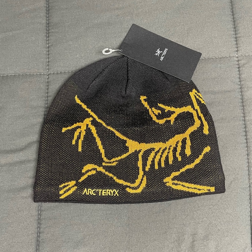 Arc'teryx Black Beanie with Gold Design